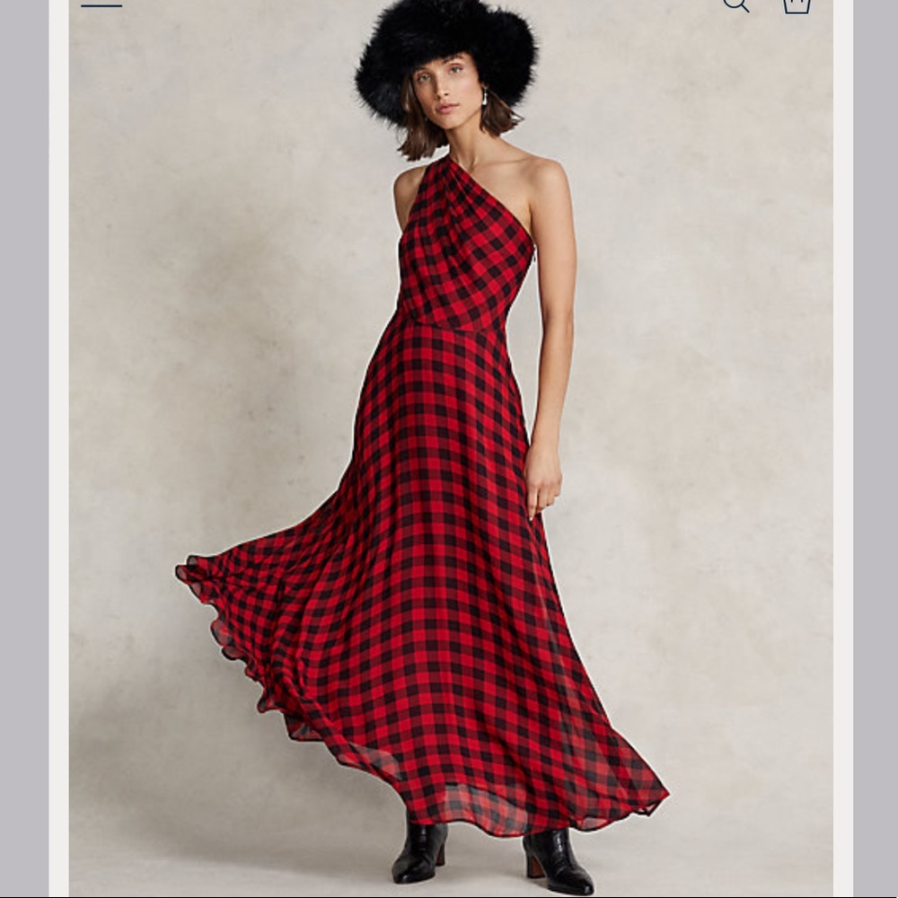 Ralph Lauren POLO Buffalo Plaid Georgette Gown - Worn Once!